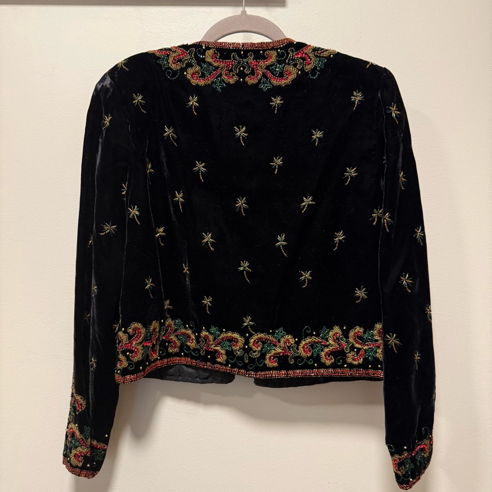 Vintage Adrianna Papell Beaded Velvet Trophy Jacket PS - Picture 4 of 9